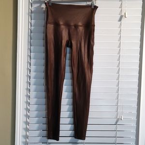 Spanx Faux Leather Leggings Gold Size X- Large